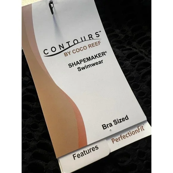 Coco Reef Contours One-Shoulder Shaping Swimsuit Cutout‎ Black Size 10/34C - Picture 8 of 8